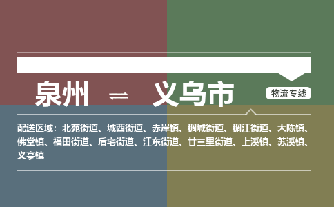 泉州到义乌物流公司专线 价格及优程物流的义乌专线详情