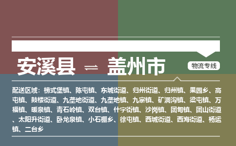 安溪至盖州物流专线 安溪至盖州物流公司