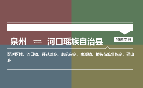 泉州至河口瑶族自治县物流专线 泉州至河口瑶族自治县物流公司