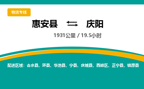 惠安县到庆阳物流专线，集约化一站式货运模式