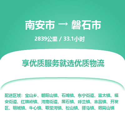 南安市到磐石市物流专线，集约化一站式货运模式