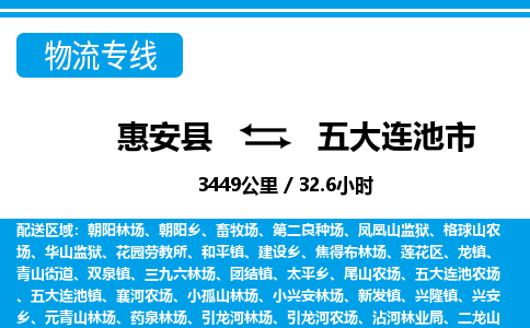 惠安县到五大连池市物流专线，集约化一站式货运模式