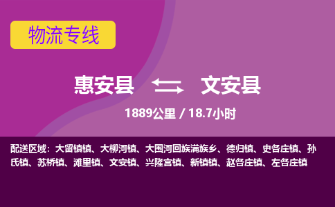 惠安县到文安县物流专线，集约化一站式货运模式