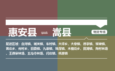 惠安县到嵩县物流专线，集约化一站式货运模式