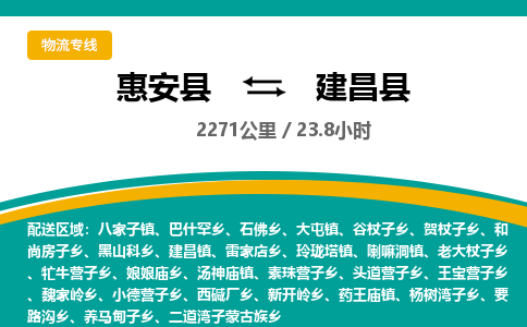 惠安县到建昌县物流专线，集约化一站式货运模式