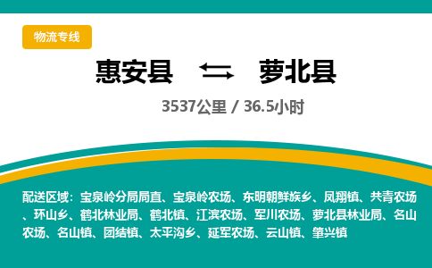 惠安县到萝北县物流专线，集约化一站式货运模式