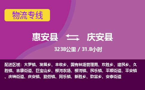 惠安县到庆安县物流专线，集约化一站式货运模式
