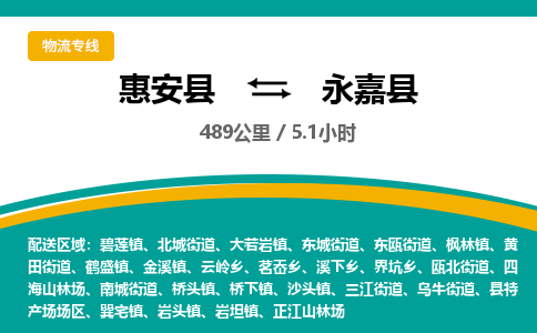 惠安县到永嘉县物流专线，集约化一站式货运模式