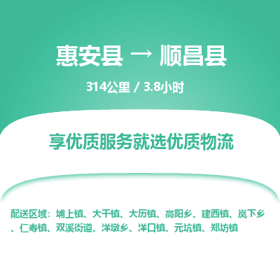 惠安县到顺昌县物流专线，集约化一站式货运模式