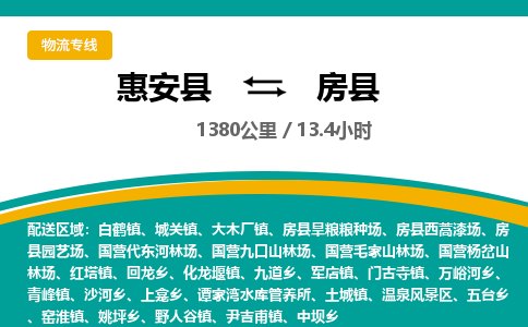 惠安县到房县物流专线，集约化一站式货运模式