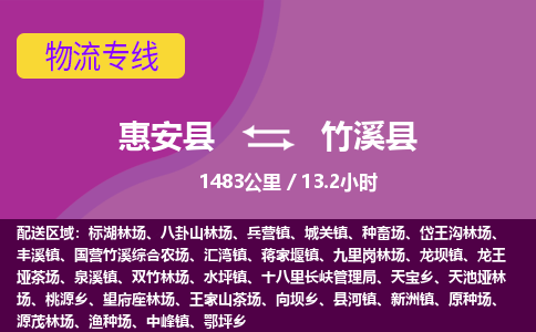 惠安县到竹溪县物流专线，集约化一站式货运模式
