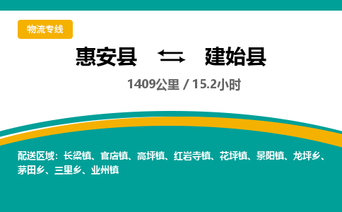 惠安县到建始县物流专线，集约化一站式货运模式