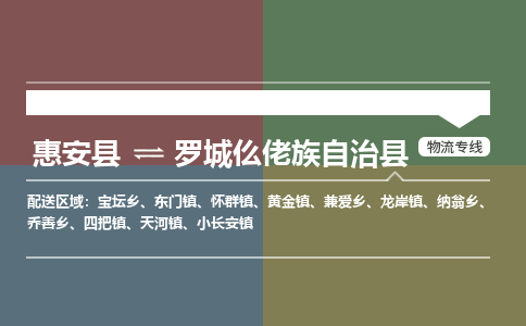 惠安县到罗城县物流专线，集约化一站式货运模式