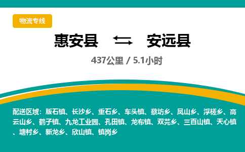 惠安县到安远县物流专线，集约化一站式货运模式