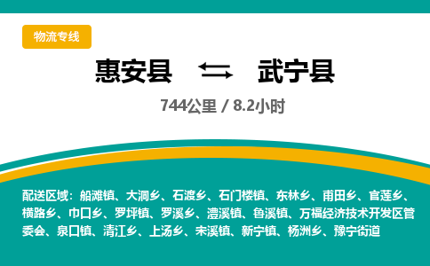 惠安县到武宁县物流专线，集约化一站式货运模式