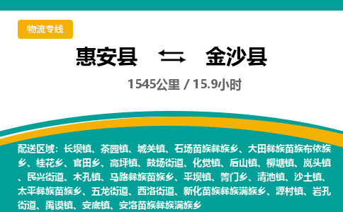惠安县到金沙县物流专线，集约化一站式货运模式