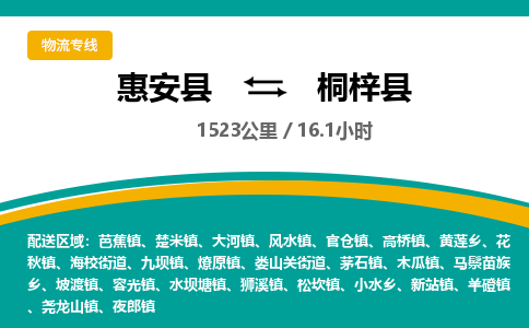 惠安县到桐梓县物流专线，集约化一站式货运模式