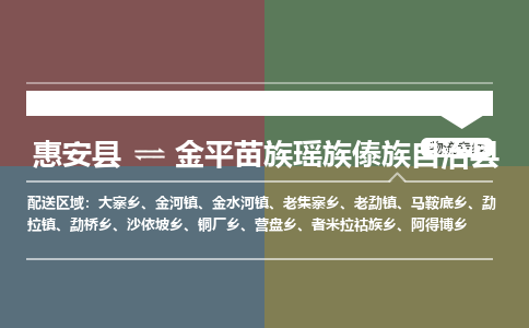 惠安县到金平县物流专线，集约化一站式货运模式