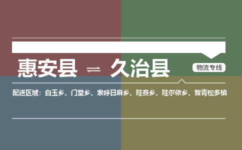 惠安县到久治县物流专线，集约化一站式货运模式