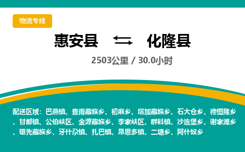 惠安县到化隆县物流专线，集约化一站式货运模式