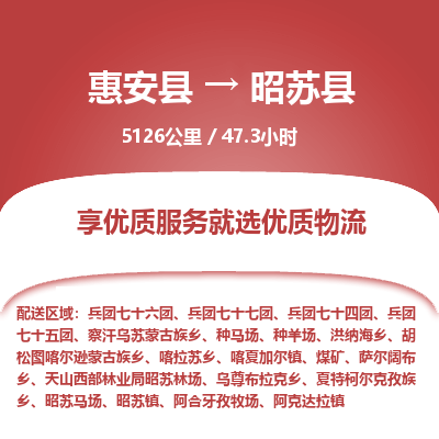 惠安县到昭苏县物流专线，集约化一站式货运模式