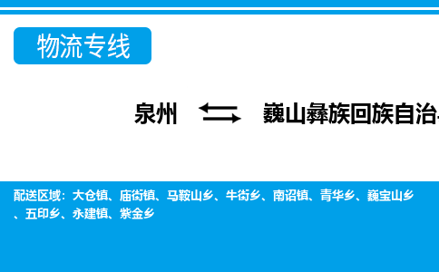 泉州到巍山县物流专线，集约化一站式货运模式